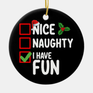 Décoration En Céramique Nice Naughty J'Ai Fun Père Noël Christmas List