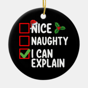 Décoration En Céramique Nice Naughty Je Peux Expliquer La Liste De Noël