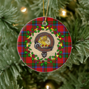 Décoration En Céramique Nicolson Badge & Tartan Noël personnalisé