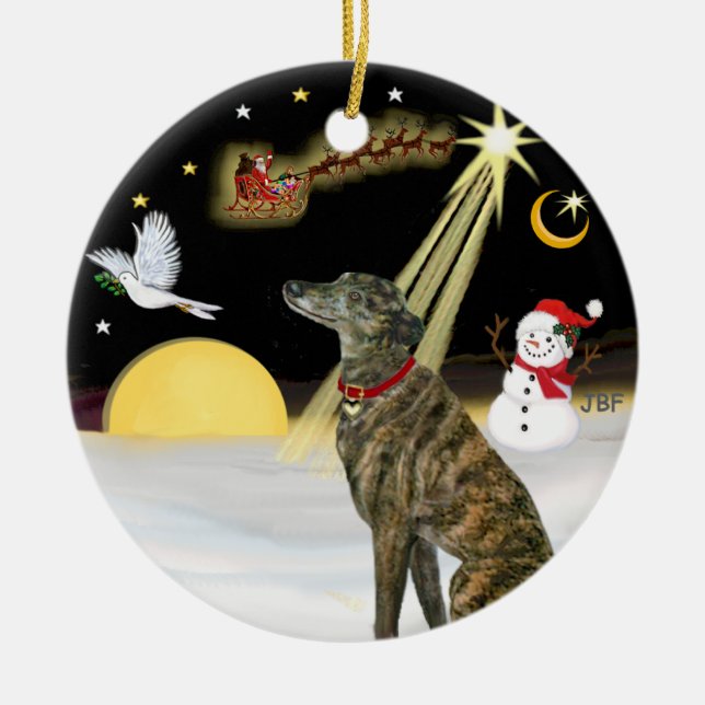 Décoration En Céramique NightFlight-  Brindle Greyhound (Devant)