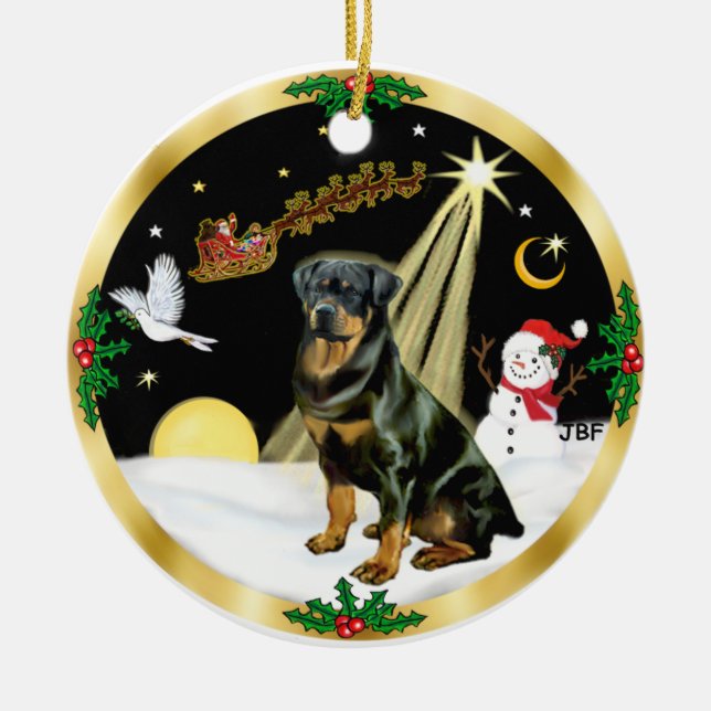 Décoration En Céramique NightFlight-  Rottweiler (Devant)