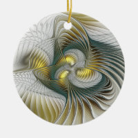 Nobly Golden Turquoise Imaginaire Fractal Art