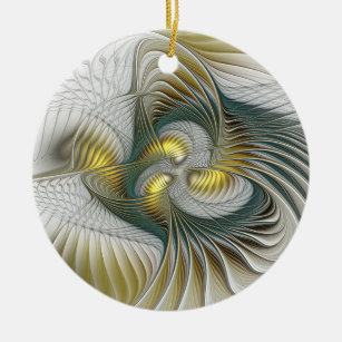 Décoration En Céramique Nobly Golden Turquoise Imaginaire Fractal Art