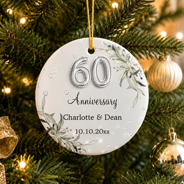 Décoration En Céramique noces d'argent 60 ans de mariage diamants verdure (Créateur téléchargé)