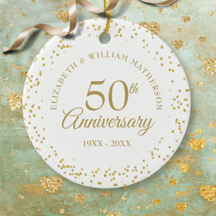 Décoration En Céramique Noces d'or Confetti poussière d'or 50 ans