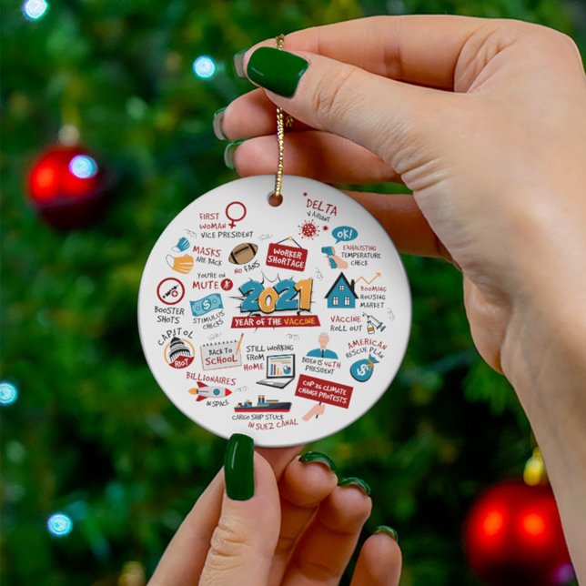 Décoration En Céramique Noël 2021 Année de vaccination pandémique COVID (Créateur téléchargé)