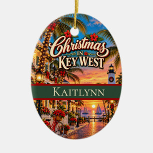 Décoration En Céramique Noël à Key West Floride Vintage Tropical