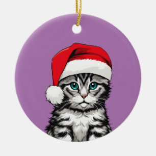 Décoration En Céramique Noël à Kitten