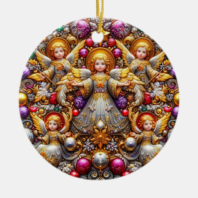 Décoration En Céramique NOËL ~ Anges 19e siècle ~ (Devant)