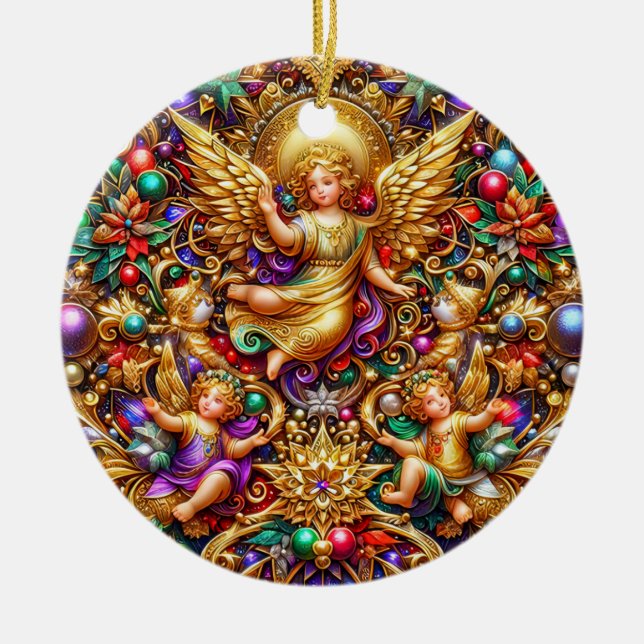 Décoration En Céramique NOËL ~ Anges 19e siècle ~ (Devant)