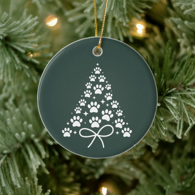 Décoration En Céramique Noël Arbre Amoureux des chiens Propriétaire Cadeau (Arbre)