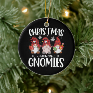 Décoration En Céramique Noël avec mes Gnomies Buffalo carreau rouge Gnome 