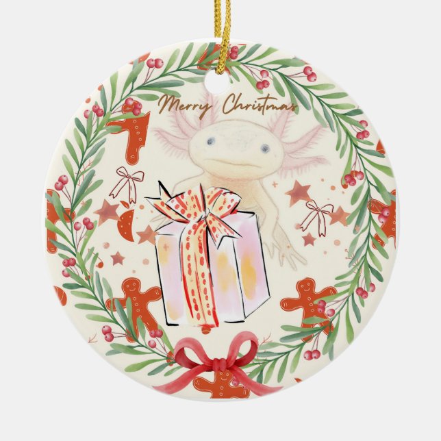 Décoration En Céramique Noël Axolotl (Devant)