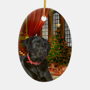 Décoration En Céramique Noël Black Lab