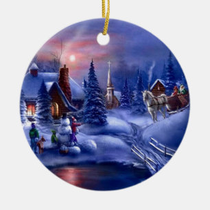 Décoration En Céramique Noël blanc