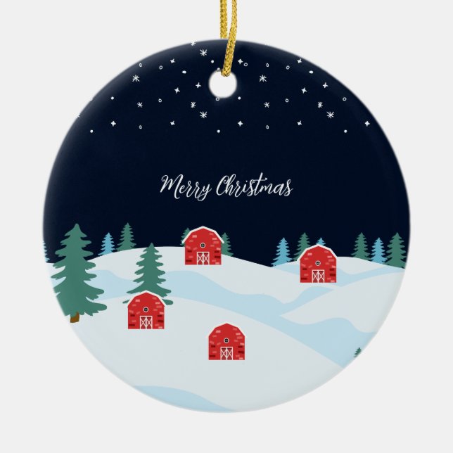 Décoration En Céramique Noël blanc rustique (Devant)