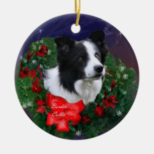 Décoration En Céramique Noël Border Collie