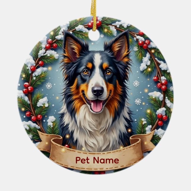 Décoration En Céramique Noël Border Collie (Dos)