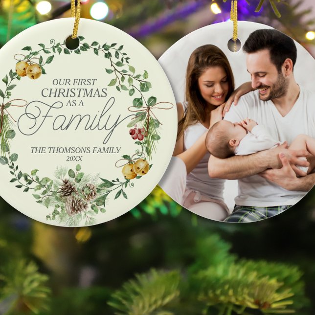 Décoration En Céramique Noël botanique vert élégant moderne (Créateur téléchargé)