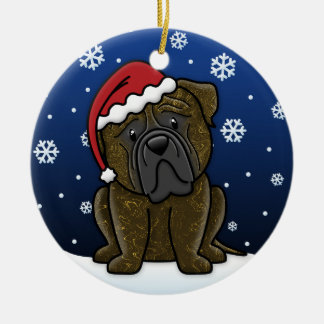 Décoration En Céramique Noël Brindle de Bullmastiff de bande dessinée de