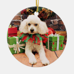 Décoration En Céramique Noël - caniche - Riley