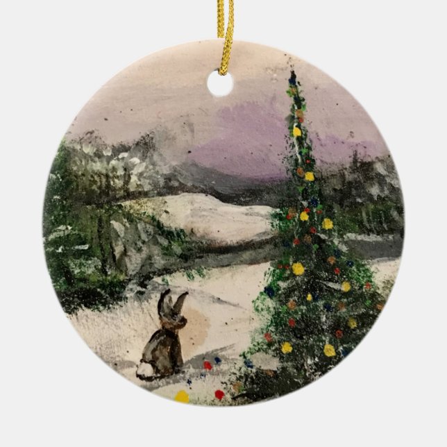 Décoration En Céramique Noel chanceux ! (Devant)