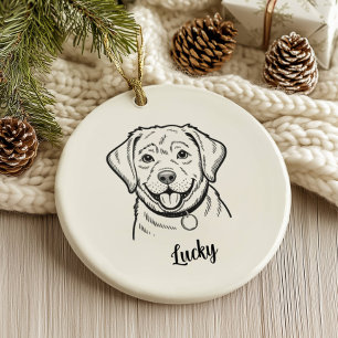 Décoration En Céramique Noël Chien de Labrado personnalisé
