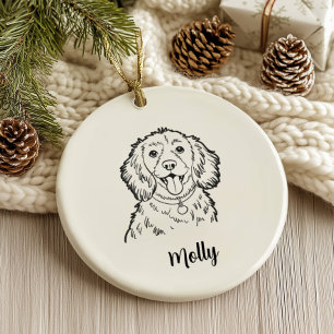 Décoration En Céramique Noël Chien Spaniel Personnalisé
