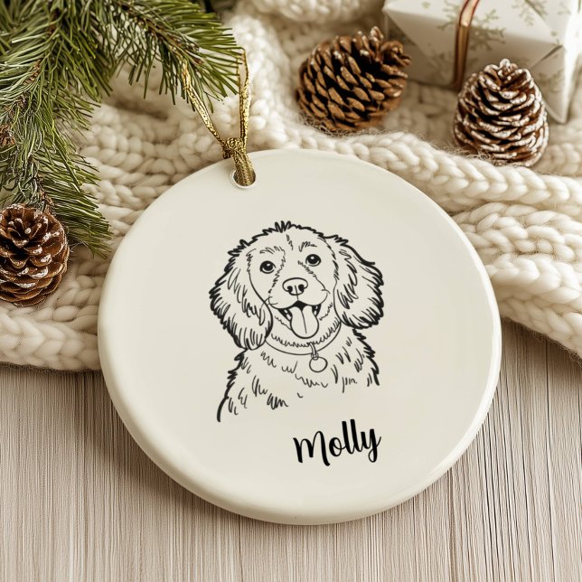 Décoration En Céramique Noël Chien Spaniel Personnalisé (Créateur téléchargé)