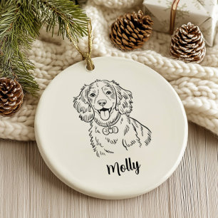 Décoration En Céramique Noël Chien Spaniel Personnalisé