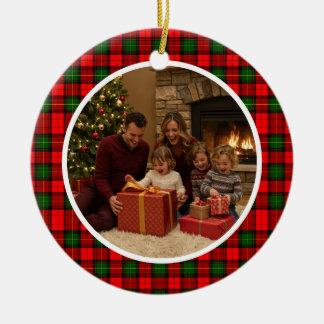 Décoration En Céramique Noël classique Tartan en famille