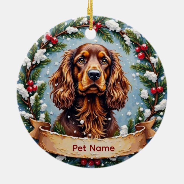 Décoration En Céramique Noël Cocker Spaniel (Dos)