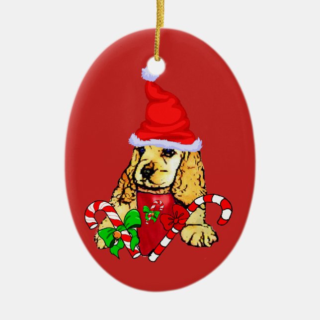 Décoration En Céramique Noël Cocker Spaniel (Devant)