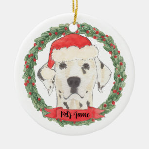 Décoration En Céramique Noël dalmatien personnalisé