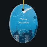 Décoration En Céramique Noël dans l'ornement de la ville<br><div class="desc">Noël dans l'ornement de la ville.</div>