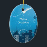Décoration En Céramique Noël dans l'ornement de la ville<br><div class="desc">Noël dans l'ornement de la ville.</div>