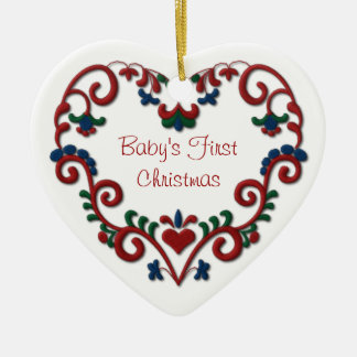 Décoration En Céramique Noël de Babys de coeur scandinave premier