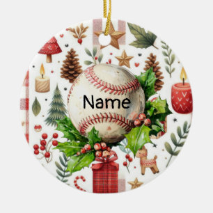 Décoration En Céramique Noel de baseball sur le thème des enfants avec le