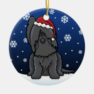 Décoration En Céramique Noël de Briard de noir de bande dessinée de Kawaii
