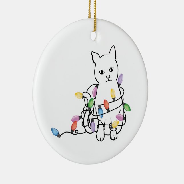 Décoration En Céramique Noël de chat drôle de vacances  (Droite)