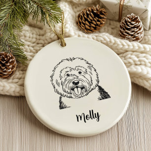 Décoration En Céramique Noël de chien de berger personnalisé