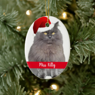 Décoration En Céramique Noël de chien de chat personnalisé