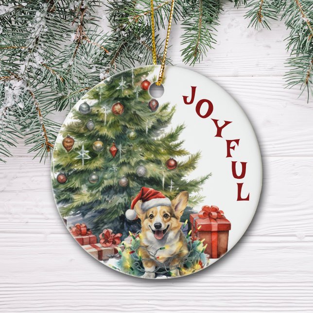 Décoration En Céramique Noël de Chien de Corgi (Créateur téléchargé)