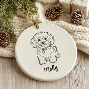 Décoration En Céramique Noël de chien personnalisé