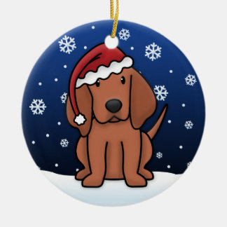 Décoration En Céramique Noël de Coonhound de Redbone de bande dessinée de