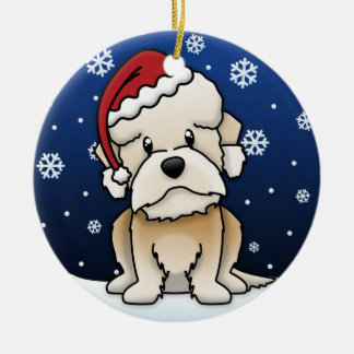 Décoration En Céramique Noël de Dandie DInmont Terrier de bande dessinée