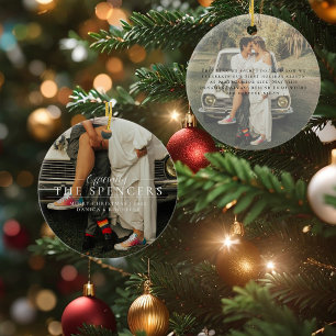 Décoration En Céramique Noël de jeunes mariés Photo personnalisée