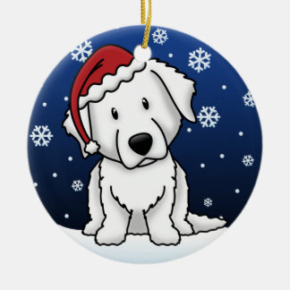 Décoration En Céramique Noël de Kuvasz de bande dessinée de Kawaii