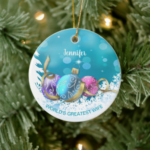 Décoration En Céramique Noël de la grande femme personnalisée