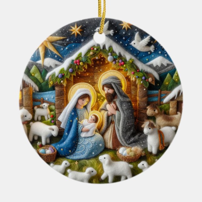 Décoration En Céramique Noël de la Nativité (Devant)